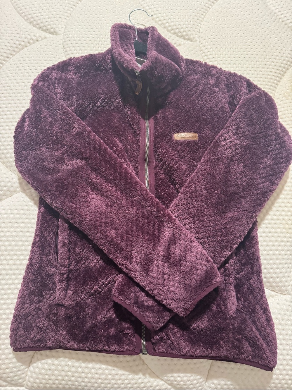 Women's Plush Full-Zip Teddy Jacket in Plum